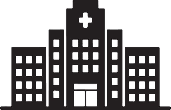 Simple silhouette of a modern hospital building vector