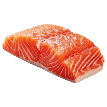 A fresh salmon fillet isolated on transparent background is ready to be prepared png
