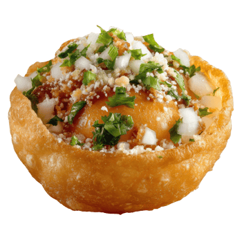 A single puri, an indian snack, isolated on transparent background png