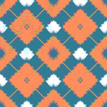 Ikat geometric with diamonds. Tribal ethnic texture. Ikat geometric pattern in Aztec style. Folk embroidery. background, wallpaper, textile, wrapping, print, clothing vector