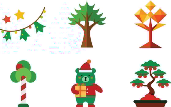 set of christmas icons set vector
