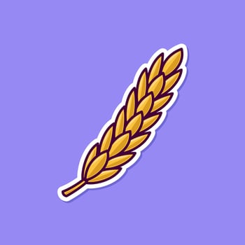 Golden wheat spike illustration vector