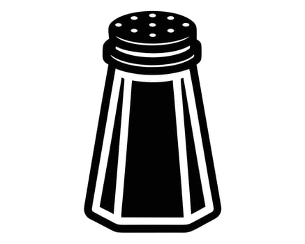 Classic Black and White Salt Shaker Illustration Simple Kitchen Icon for Culinary Designs, Restaurant Menus, and Food Blogs vector