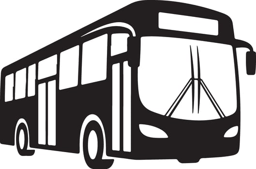 Black silhouette of a modern city bus vector