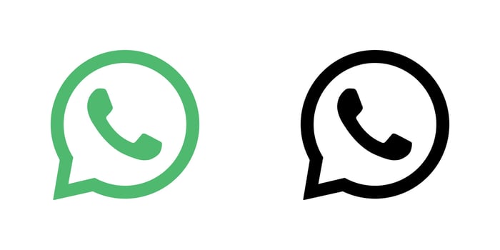 WhatsApp Color and Black Icon Set. WhatsApp App Logo Bundle vector