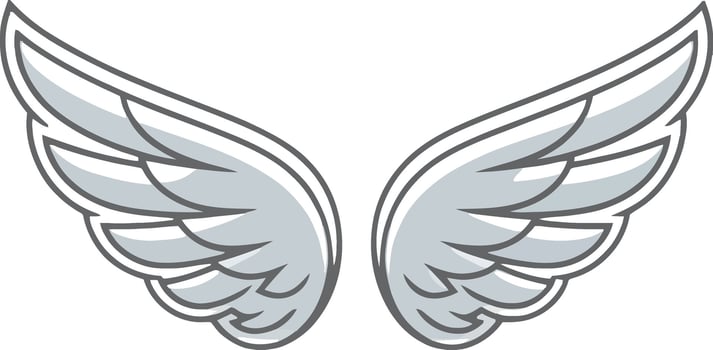 Subtle Gray Wings Illustration with Soft Shading vector