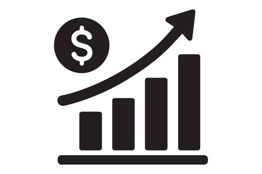 Profit Growth Icon. Financial Success, Business Progress, Investment Increase Symbol vector