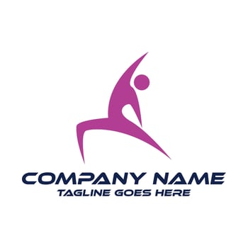 Abstract Human Gym Exercise Gymnastic Yoga Pilates Sport Icon Symbol Logo vector