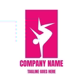 Simple Minimalist Abstract Human Acrobatic B-Boys Break Dance Icon Symbol Logo Design vector