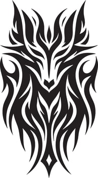 Tribal wolf head tattoo design vector