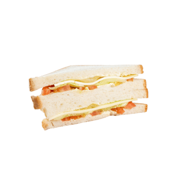 Sandwich with tomato, lettuce, and cheese isolated on transparent background png
