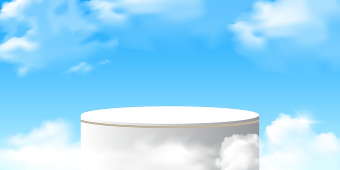 Circular platform in the sky vector