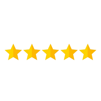 Five yellow stars representing a top rating png