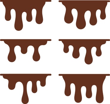 Chocolate drips isolated on white background illustration vector