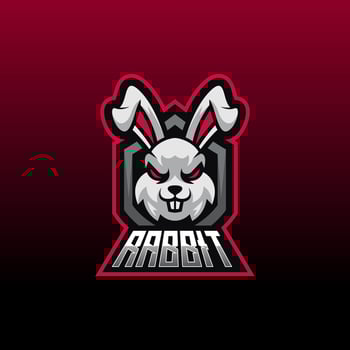 Fierce rabbit logo design vector