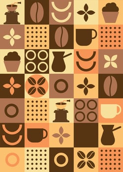 Coffee pattern design with cups and beans vector