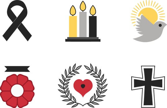 National Day of Mourning Tribute Illustration Colorful Candle Set for Mourning Day vector