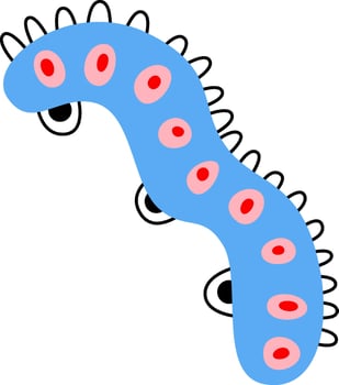 Flat Illustration Colorful Cartoon Caterpillar vector