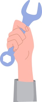 Hand Holding Wrench vector