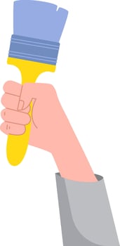 Hand Holding Brush vector