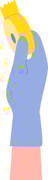 Hand Holding Adhesive Tape vector