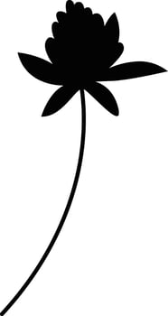 Flower On Stem Silhouette Hand Drawn vector
