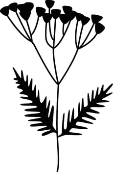 Wildflower Flowers Silhouette Flat Illustration vector