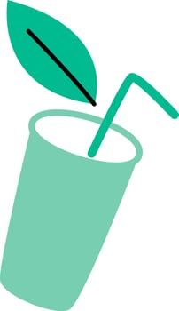 Mint Cocktail Glass vector