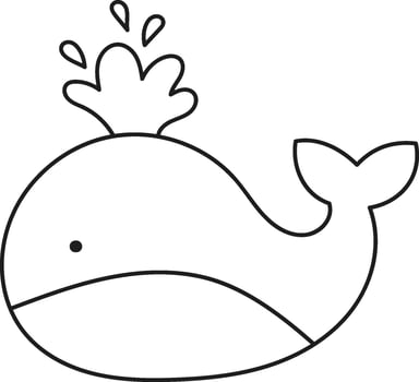 Whale Childish Doodle vector