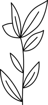 Branch With Leaves Outline Illustration vector
