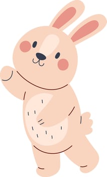 Bunny Baby Animal Flat Illustration vector