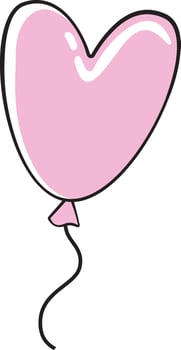 Balloon On Rope Doodle Flat Illustration vector