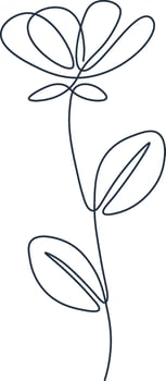 Flower Plant Outline Flat Illustration Hand Drawn Icon vector