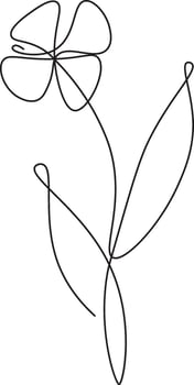 Flat Illustration Flower Plant Outline vector