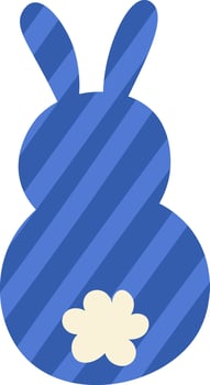 Rabbit Silhouette With Lined Pattern Illustration vector