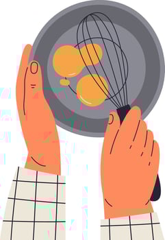 Shaking Eggs Process vector