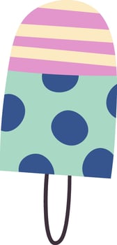 Ice Cream With Abstract Pattern Flat Illustration vector