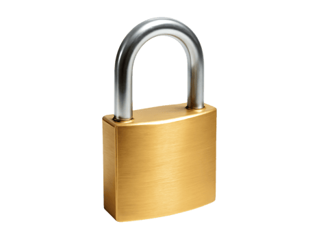 Golden padlock isolated isolated on transparent background png