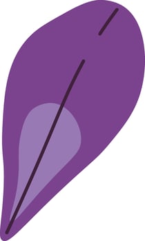 Viola Flower Leaf Flat Illustration vector