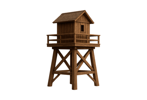 Wooden tower isolated on transparent background png