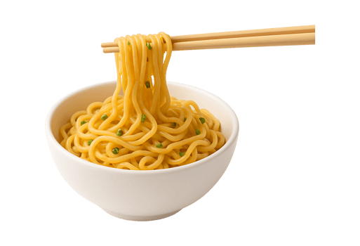Noodles in a bowl isolated on transparent background png