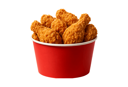 Bucket of fried chicken isolated on transparent background png