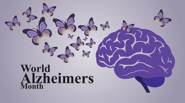 World Alzheimers Month, Together for Dementia Awareness vector