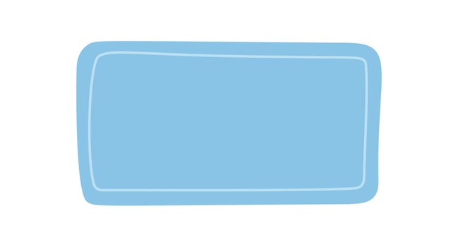 Hand drawn blue organic rectangle shape with a fluid form. Blob label and banner frame for text. Soft blue background as a modern abstract element in simple visual template. vector