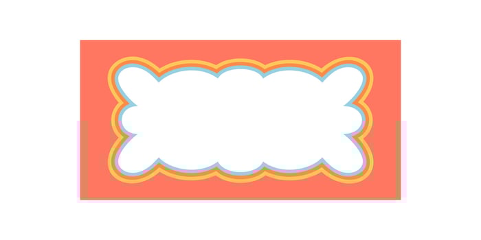 Groovy rectangle with retro bubble border frame. Abstract wavy design with y2k cartoon background. Graphic element adds cool style in modern and trendy formats for creative use. vector