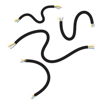 Illustration wire cable cut electric vector