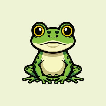 Cartoon frog logo mascot design vector