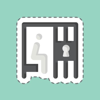 Sticker line cut Jail. related to Police symbol. design editable vector