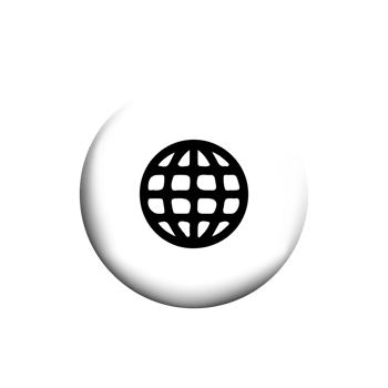 Globe icon on a white button png