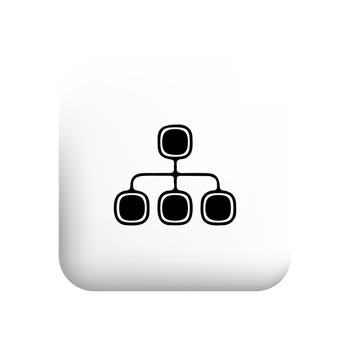 A white square button with an image of a tree png